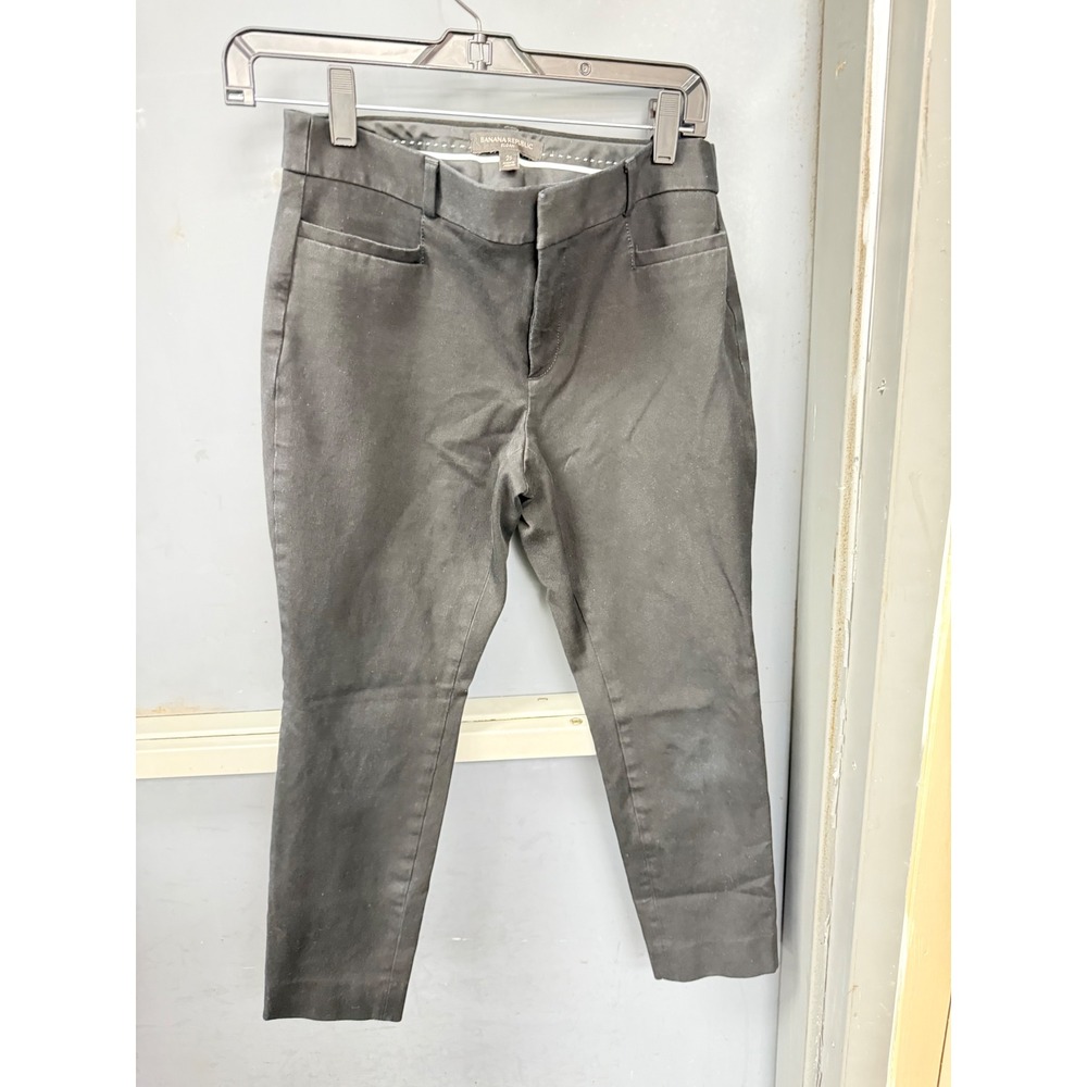 Banana Republic Sloan Black Slim Fit Cropped Dress Pants Womens Size 2S